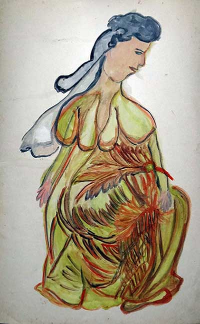Adelina Gomes, óleo sobre papel, 55,3 x 36,5 cm, <br/>Coleção Museu de Imagens do Inconsciente, Rio de Janeiro 