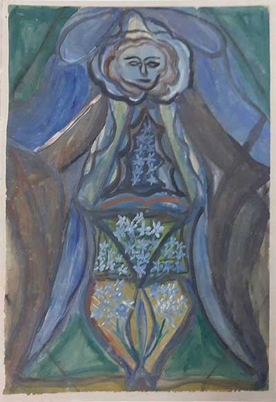 Adelina Gomes, óleo sobre papel, 48,5 x 34 cm, <br/>Coleção Museu de Imagens do Inconsciente, Rio de Janeiro
